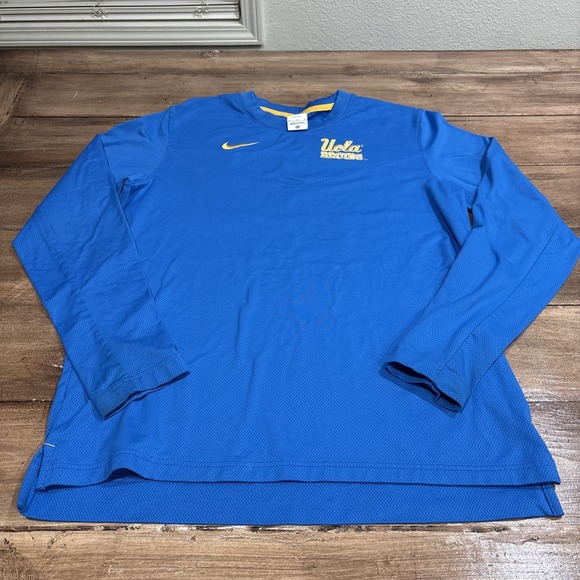 UCLA Bruins Nike Dri Fit Long Sleeve Shirt Mens M Blue Cursive Logo - Picture 1 of 11